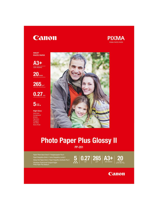 CANON Photo Paper Plus 265g A3+ PP201A3+ InkJet glossy II 20 Blatt Idealshop