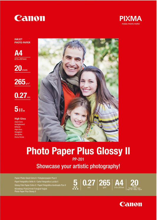 CANON Photo Paper Plus 265g A4 PP201A4 InkJet glossy II 20 Blatt Idealshop