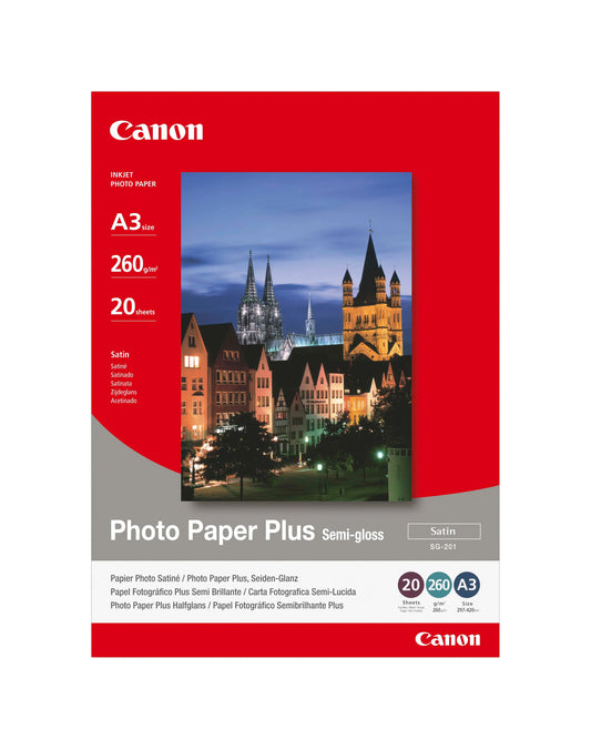 CANON Photo Paper Plus Semi-gloss A3 SG201A3 PIXMA, 260g 20 Blatt Idealshop