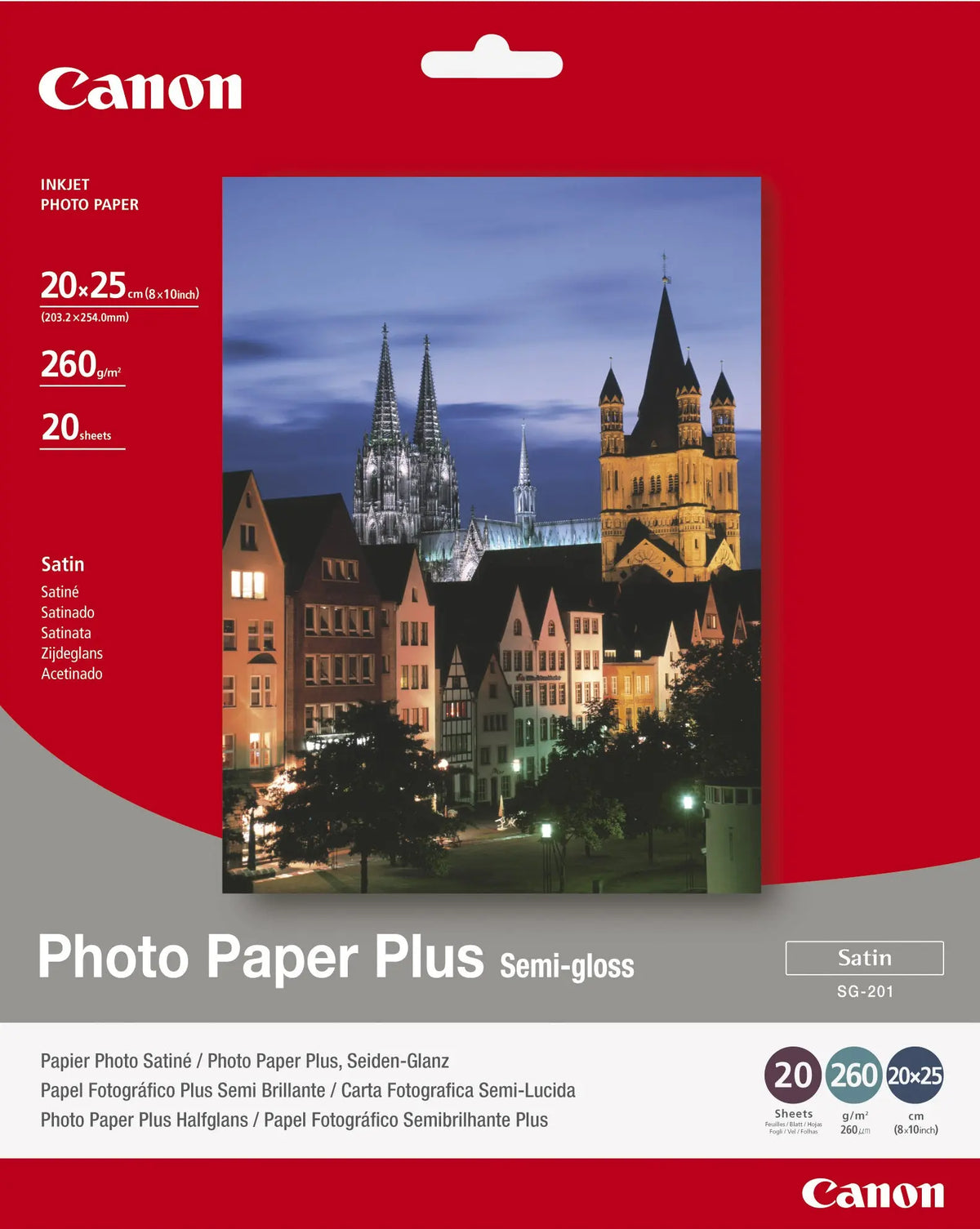 CANON Photo Paper Semi-gloss 20x25cm SG2018x10 PIXMA, 260g 20 Blatt Idealshop