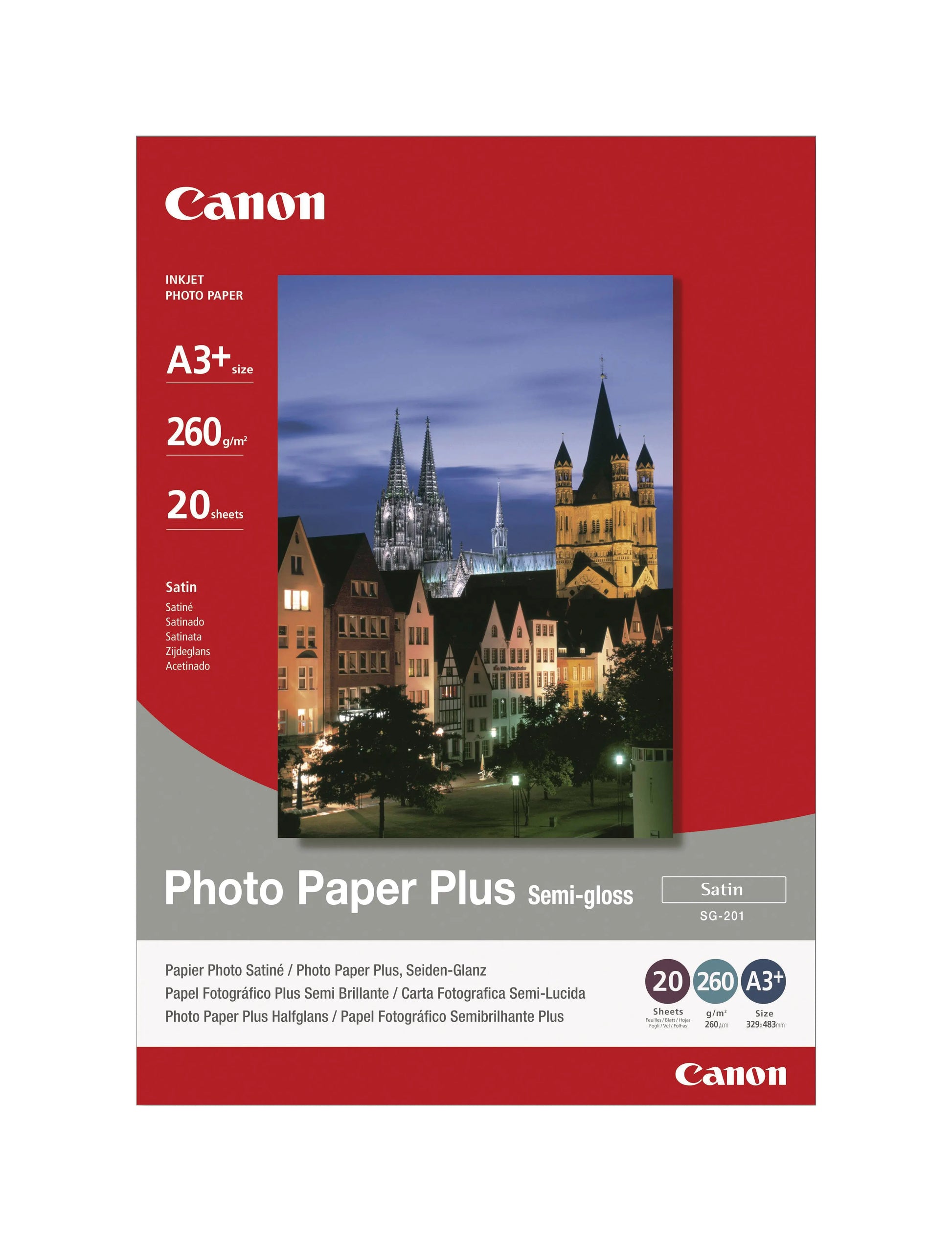CANON Photo Paper Semi-gloss A3+ SG201A3+ PIXMA, 260g 20 Blatt Idealshop