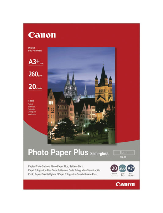 CANON Photo Paper Semi-gloss A3+ SG201A3+ PIXMA, 260g 20 Blatt Idealshop
