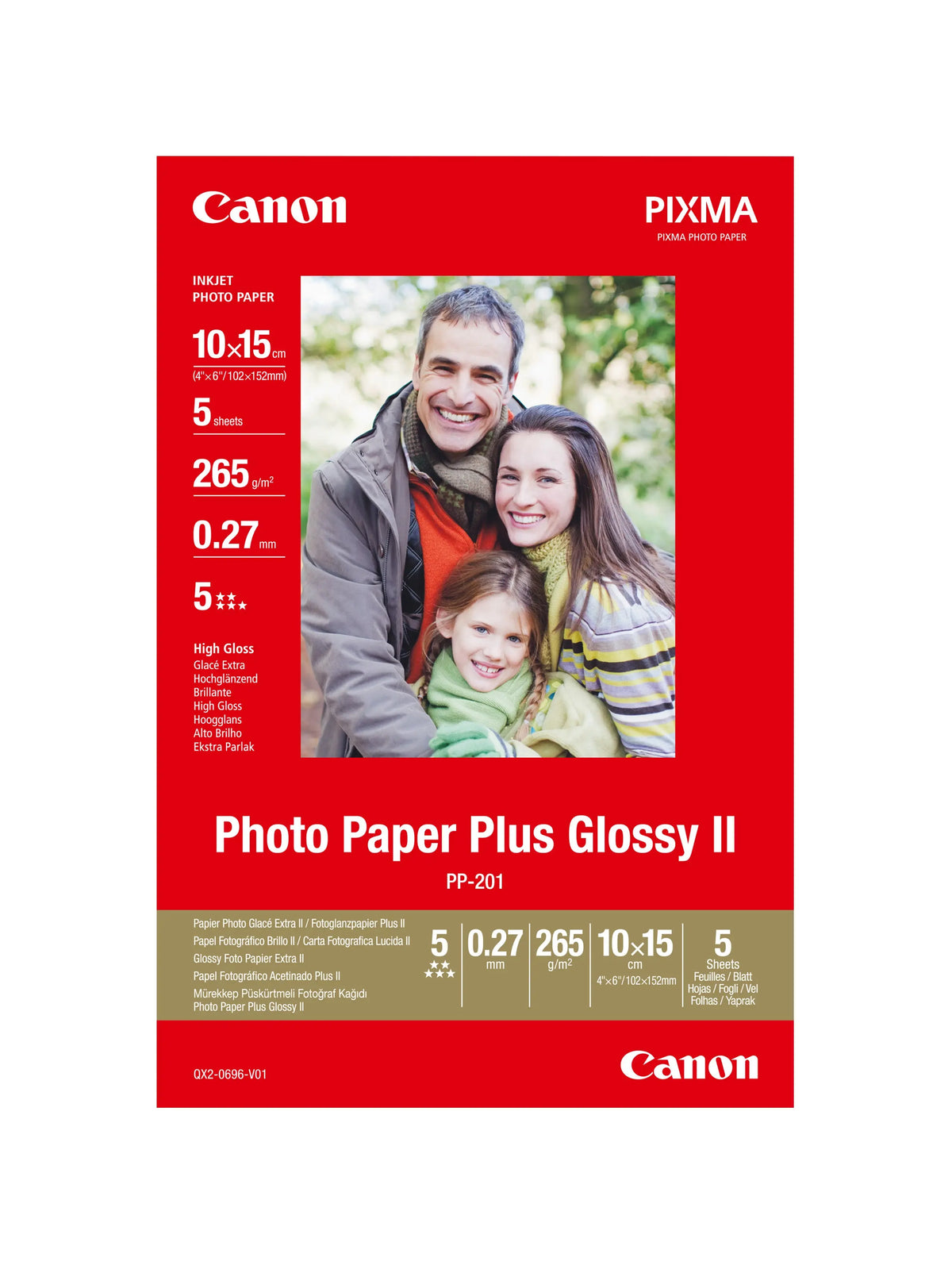 CANON Photo Paper glossy 10x15cm PP2014x6 InkJet, 265g 5 Blatt Idealshop
