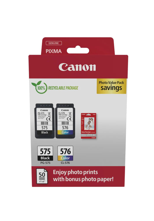CANON Photo Value Pack BKCMY PGCL575/6 Pixma TR4750i GP-501 50Bl. Idealshop