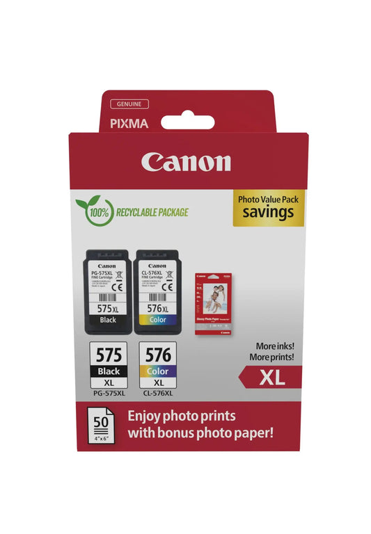 CANON Photo Value Pack XL BKCMY PGCL575/6 Pixma TR4750i GP-501 50Bl. Idealshop