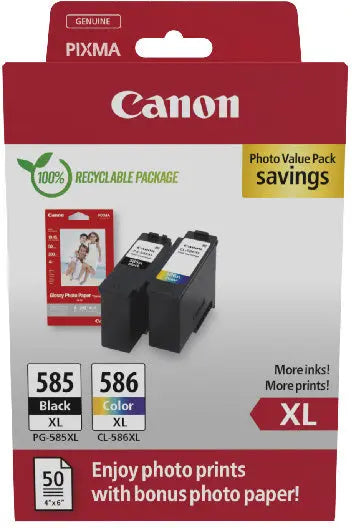 CANON Photo Value Pack XL CMYBK PGCL585/6 PIXMA TS7650i GP-501 50Bl. Idealshop