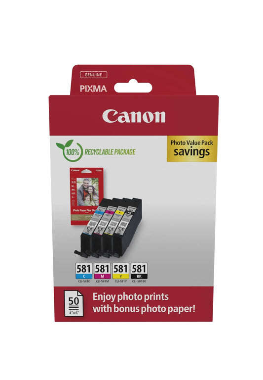 CANON Photo Valuepack BKCMY CLI-581 Pixma TR7550 4x5.6ml Idealshop