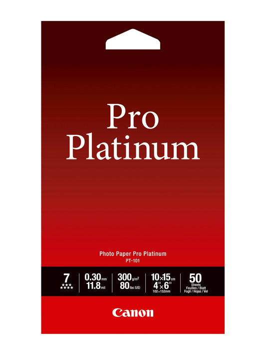 CANON Pro Platinum Photo Pap.10x15cm PT1014x6 InkJet glossy 300g 50 Blatt Idealshop