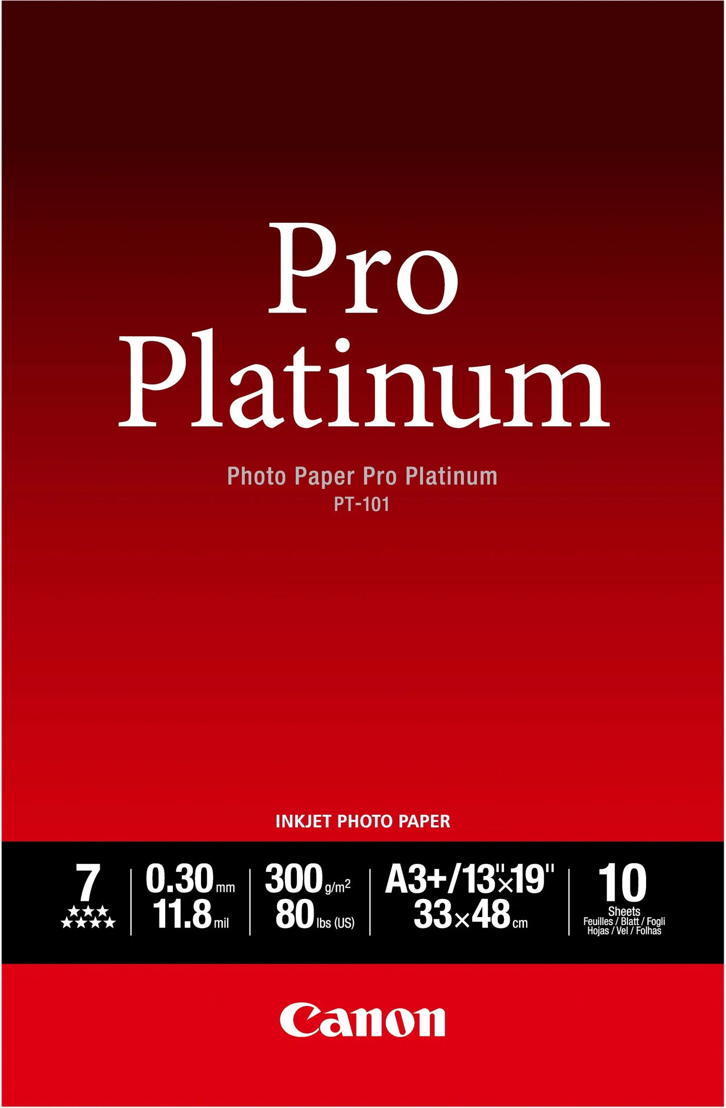 CANON Pro Platinum Photo Paper A3+ PT101A3+ InkJet glossy 300g 10 Blatt Idealshop