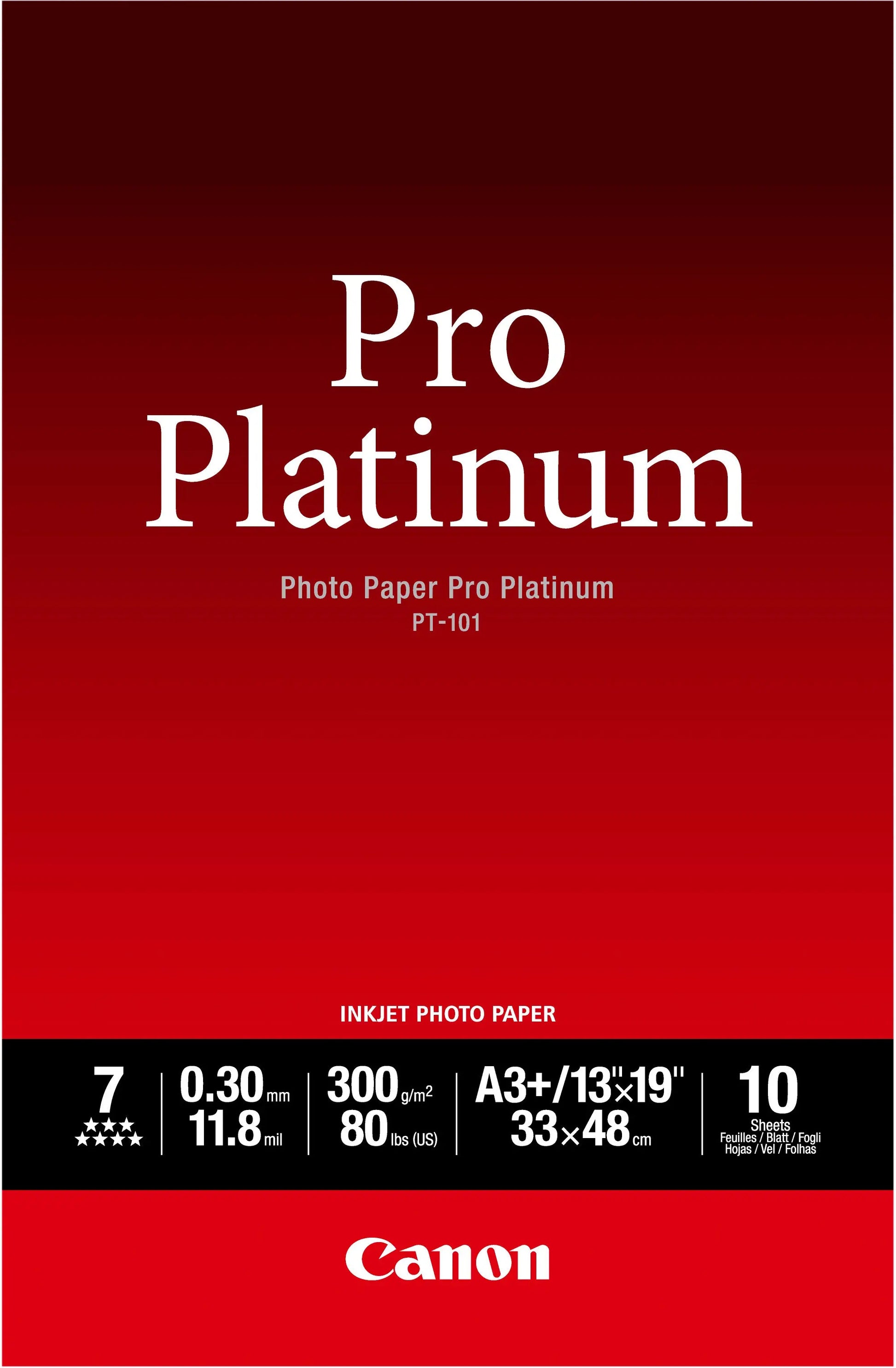 CANON Pro Platinum Photo Paper A3+ PT101A3+ InkJet glossy 300g 10 Blatt Idealshop
