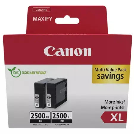 CANON Twin Pack Tinte XL schwarz PGI-2500BKT MAXIFY iB4050 2x70.9ml Idealshop