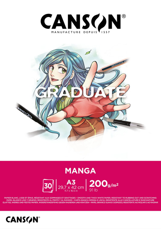 CANSON Graduate Manga A3 31250P031 30 Blatt, weiss, 200g Idealshop