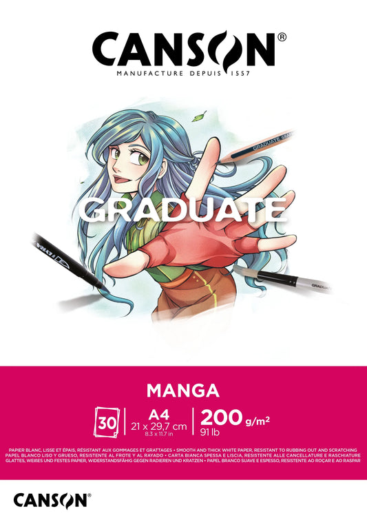 CANSON Graduate Manga A4 31250P030 30 Blatt, weiss, 200g Idealshop