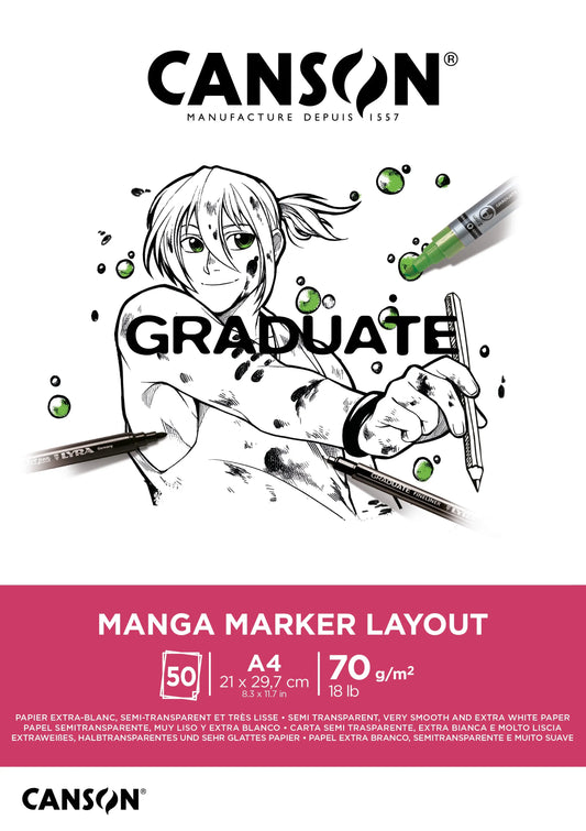CANSON Graduate Manga Marker A4 31250P024 50 Blatt, weiss, 70g Idealshop