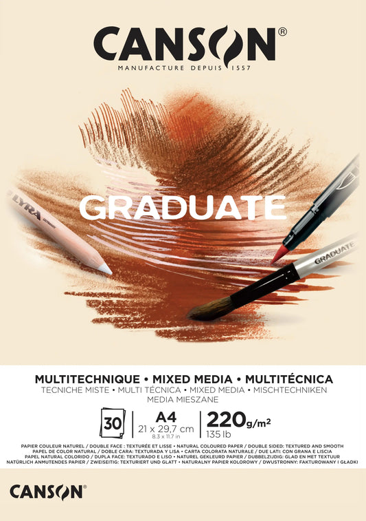 CANSON Graduate Mixed Media A4 400110368 20 Blatt, beige, 220g Idealshop