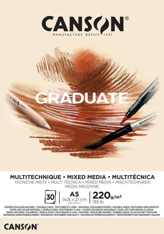 CANSON Graduate Mixed Media A5 400110367 20 Blatt, beige, 220g Idealshop