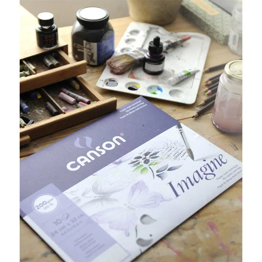 CANSON Imagine Zeichenpapierblöcke A3 200006007 200g, weiss 50 Blatt Idealshop