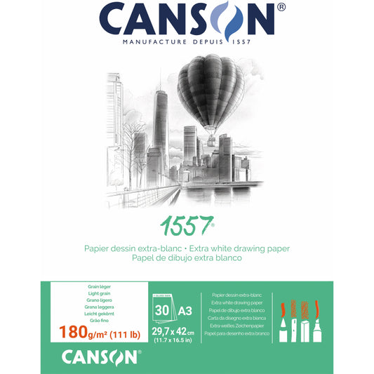 CANSON Skizzenblock 1557 A3 204127415 30 Blatt, geleimt, 180g Idealshop