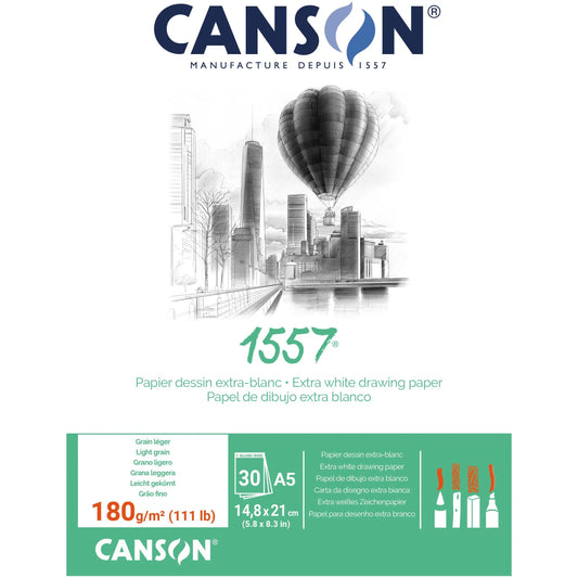 CANSON Skizzenblock 1557 A5 204127413 30 Blatt, geleimt, 180g Idealshop