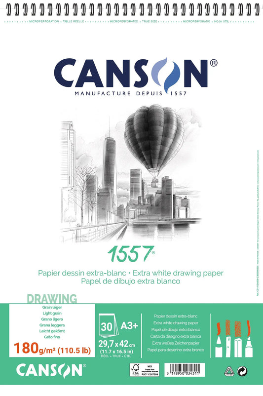 CANSON Skizzenpapier A3 31412A005 180g, weiss 30 Blatt Idealshop