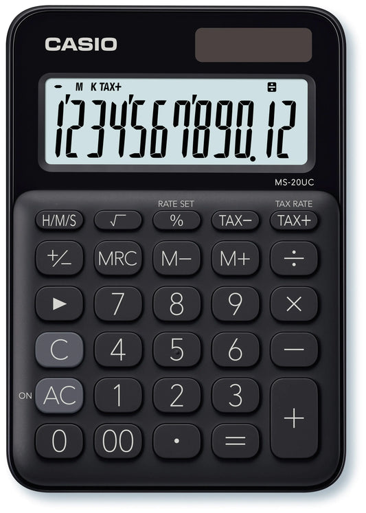 CASIO Mini Taschenrechner MS20UCBK 12-stellig schwarz Idealshop