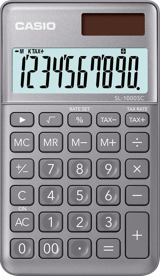 CASIO Taschenrechner BIC SL-1000SC-GY-W-EP 10-stellig grau Idealshop