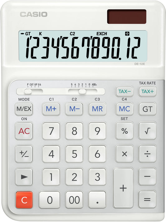 CASIO Tischrechner DE-12E-WE weiss Idealshop
