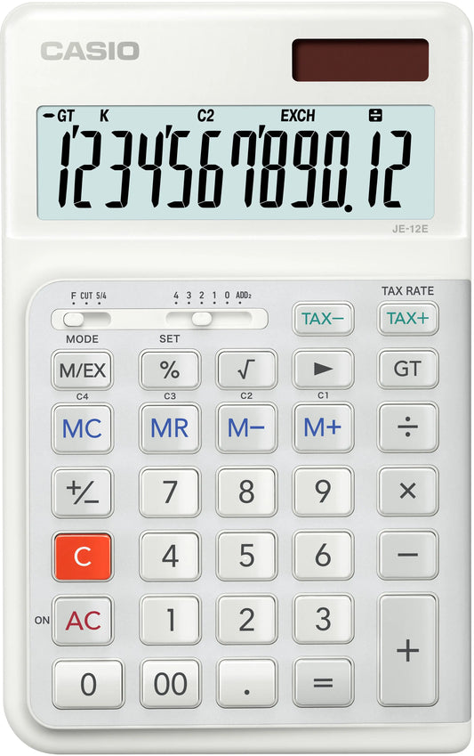 CASIO Tischrechner JE-12E weiss Idealshop