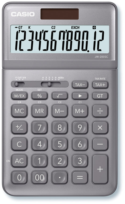 CASIO Tischrechner JW-200SC-GY-S 12-stellig grau Idealshop