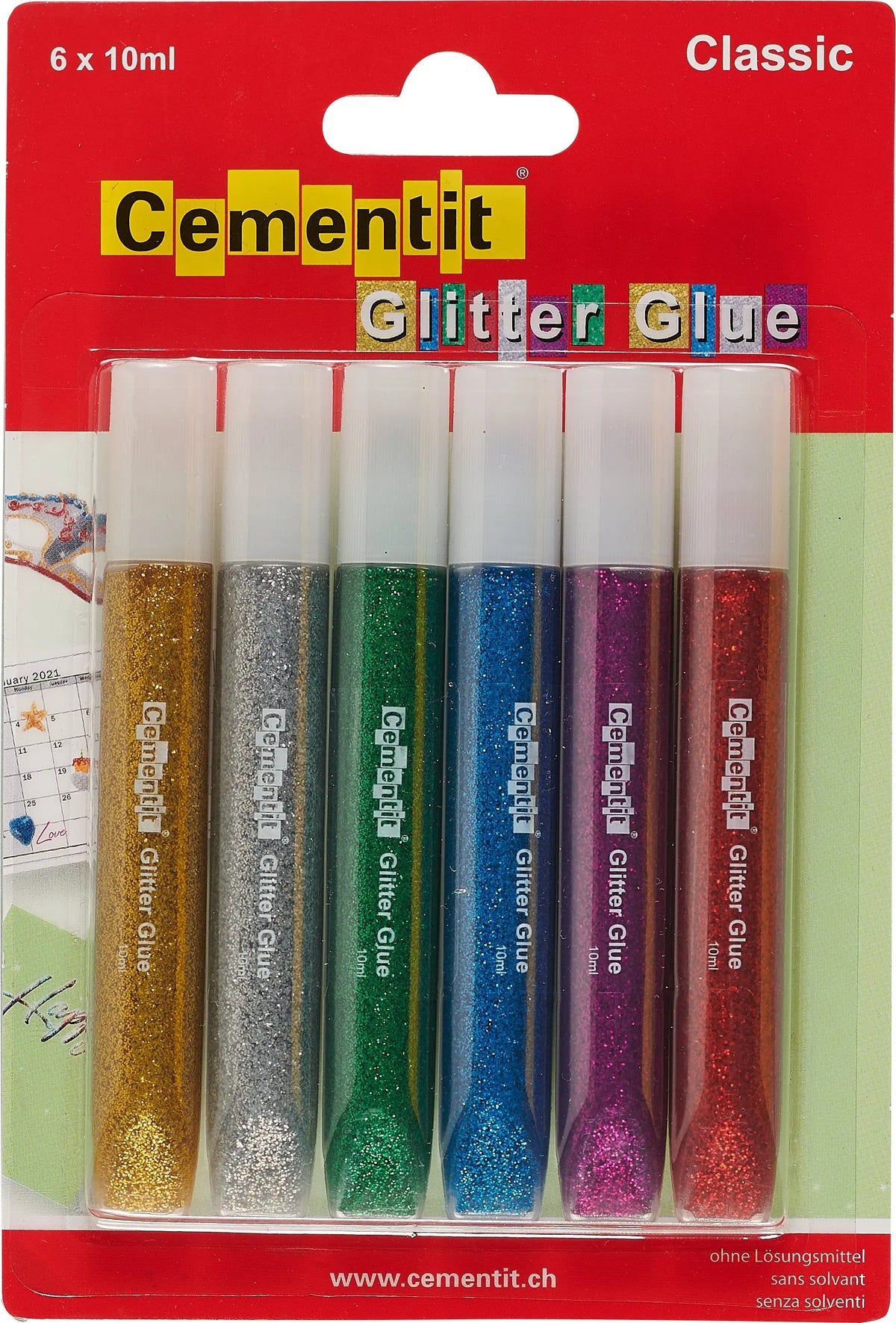 CEMENTIT Glitter Glue Classic 52.014.20 6x10ml Idealshop