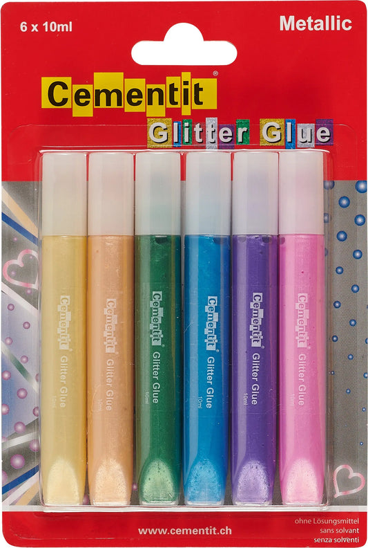 CEMENTIT Glitter Glue Metallic 52.016.20 6x10ml Idealshop