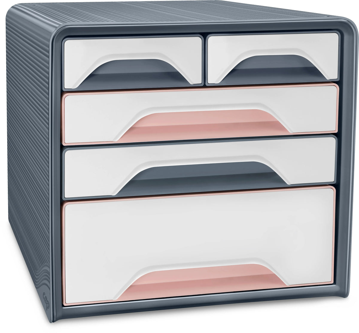 CEP Schubladenbox Smoove Mineral 1072136401 5 Schubladen grau/weiss/rosa Idealshop