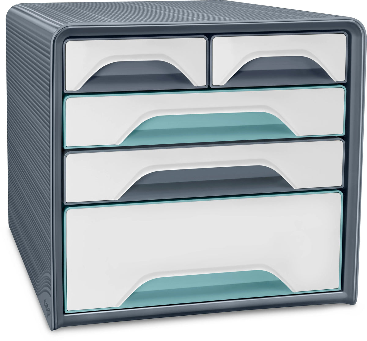 CEP Schubladenbox Smoove Riviera 1072136301 5 Schubladen grau/ weiss/mint Idealshop