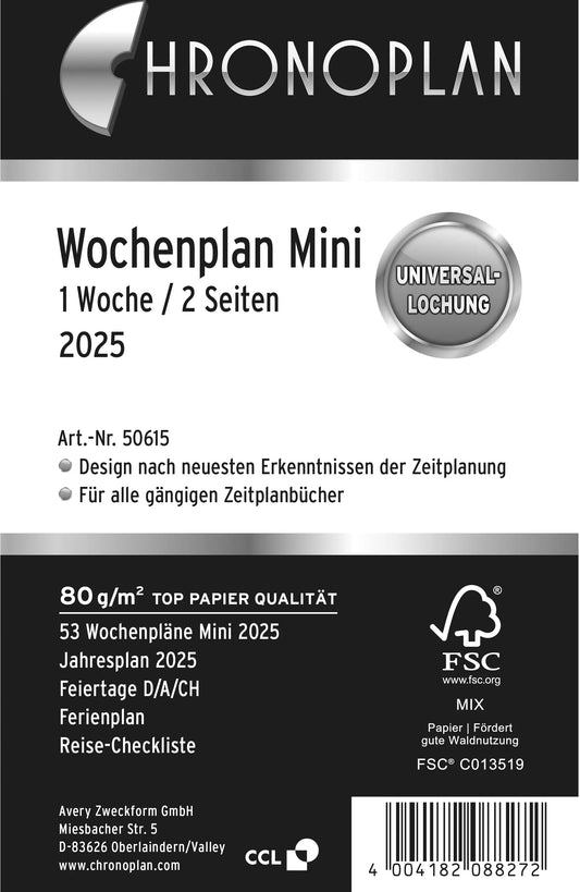 CHRONOPLA Ersatz Wochenblätter      2025 Idealshop