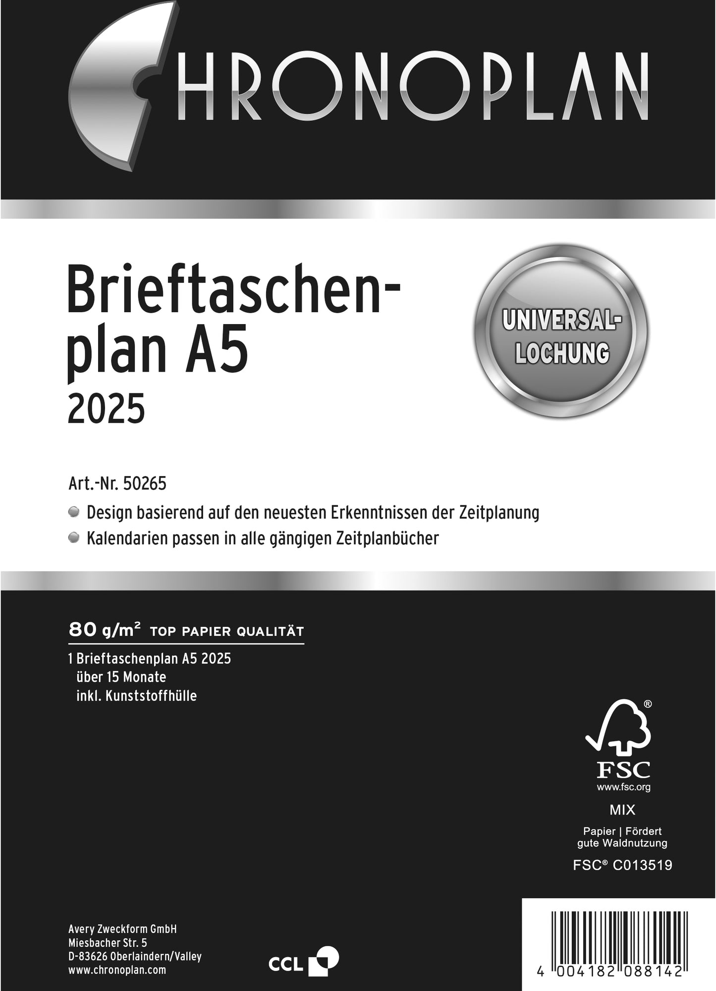 CHRONOPLA Brieftaschenplaner        2025