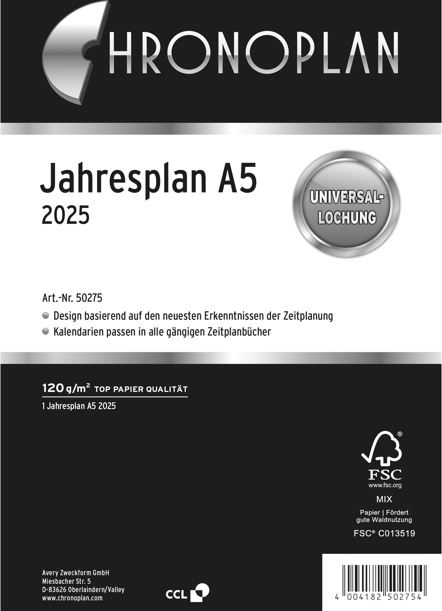 CHRONOPLA Jahresplaner              2025