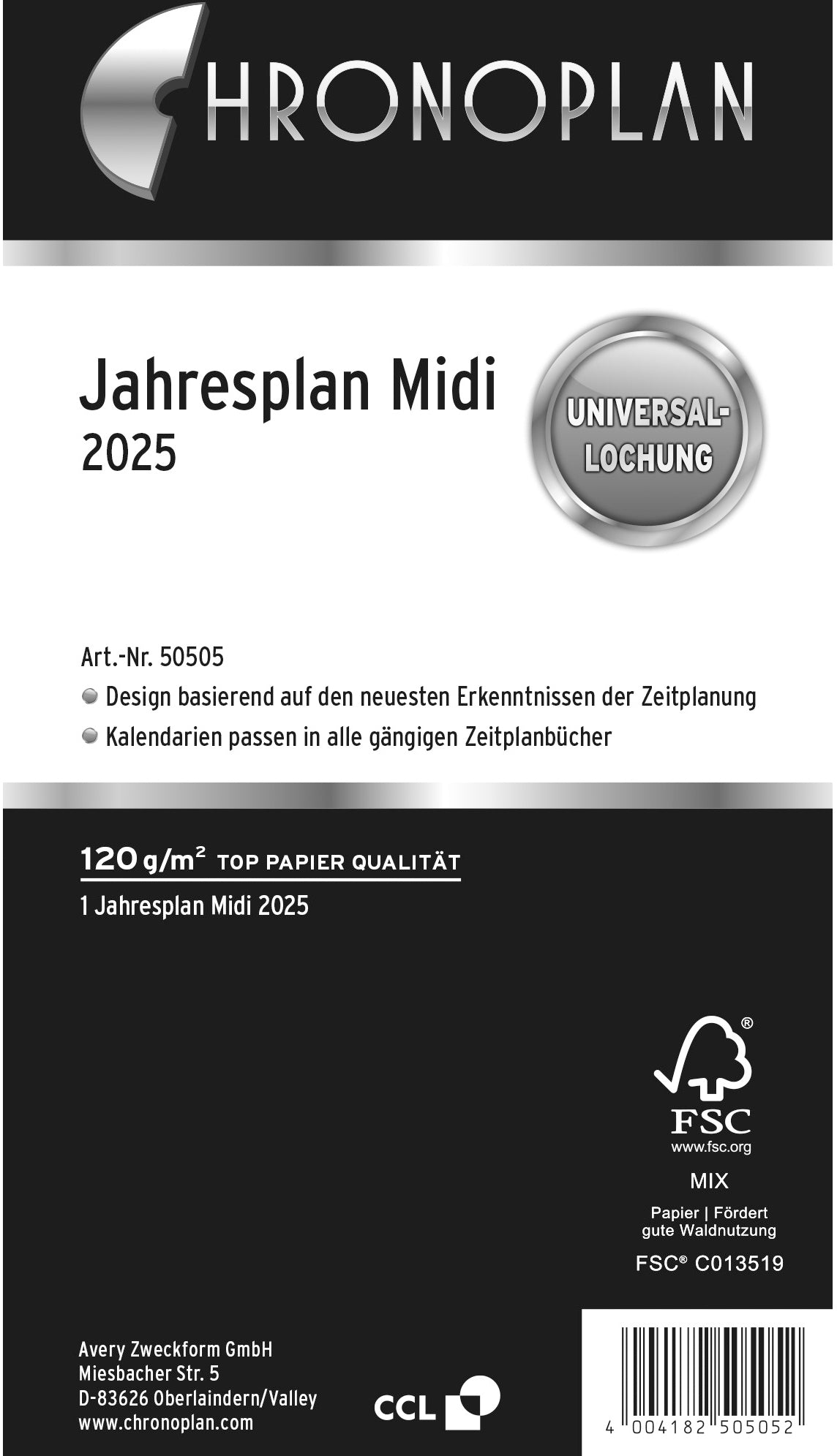 CHRONOPLA Midi Jahresplaner         2025