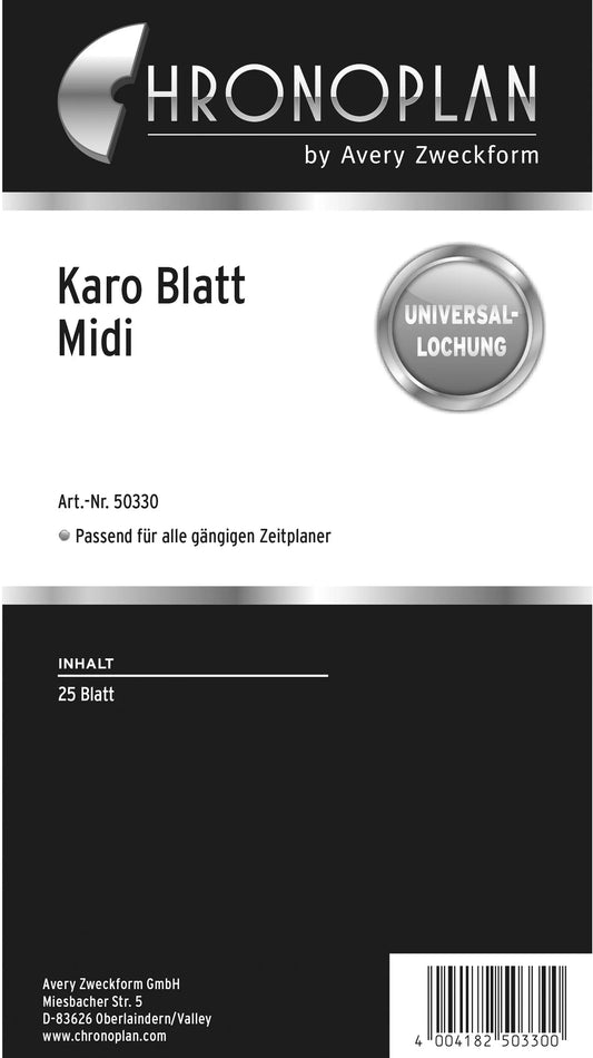 CHRONOPLAN Blatt kariert 50330Z.26 25 Blatt Midi Idealshop