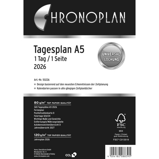 CHRONOPLAN Ersatz Tagesplan 2026 50226Z.26 1T/1S A5 Idealshop