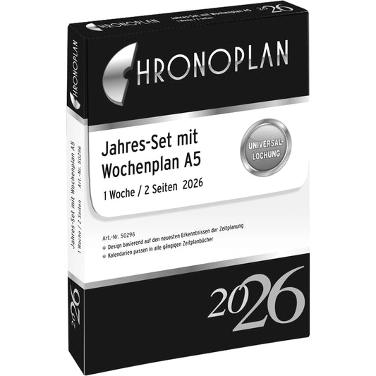 CHRONOPLAN Jahres-Set Wochenplan 2026 50296Z.26 1W/2S A5 Idealshop