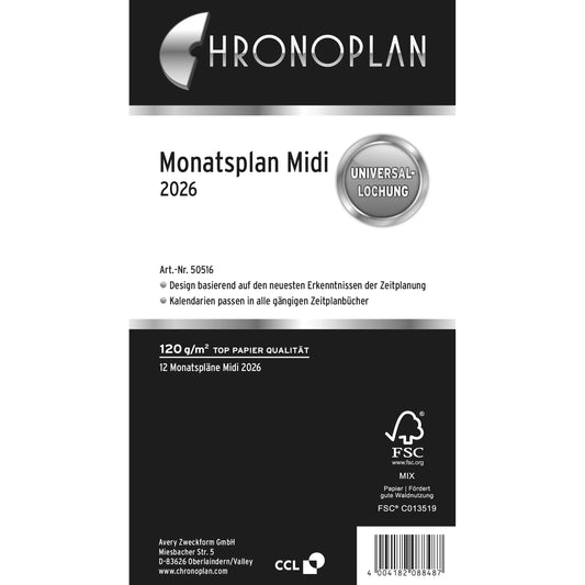 CHRONOPLAN Monatsplan 2026 50516Z.26 ausklappbar Midi Idealshop