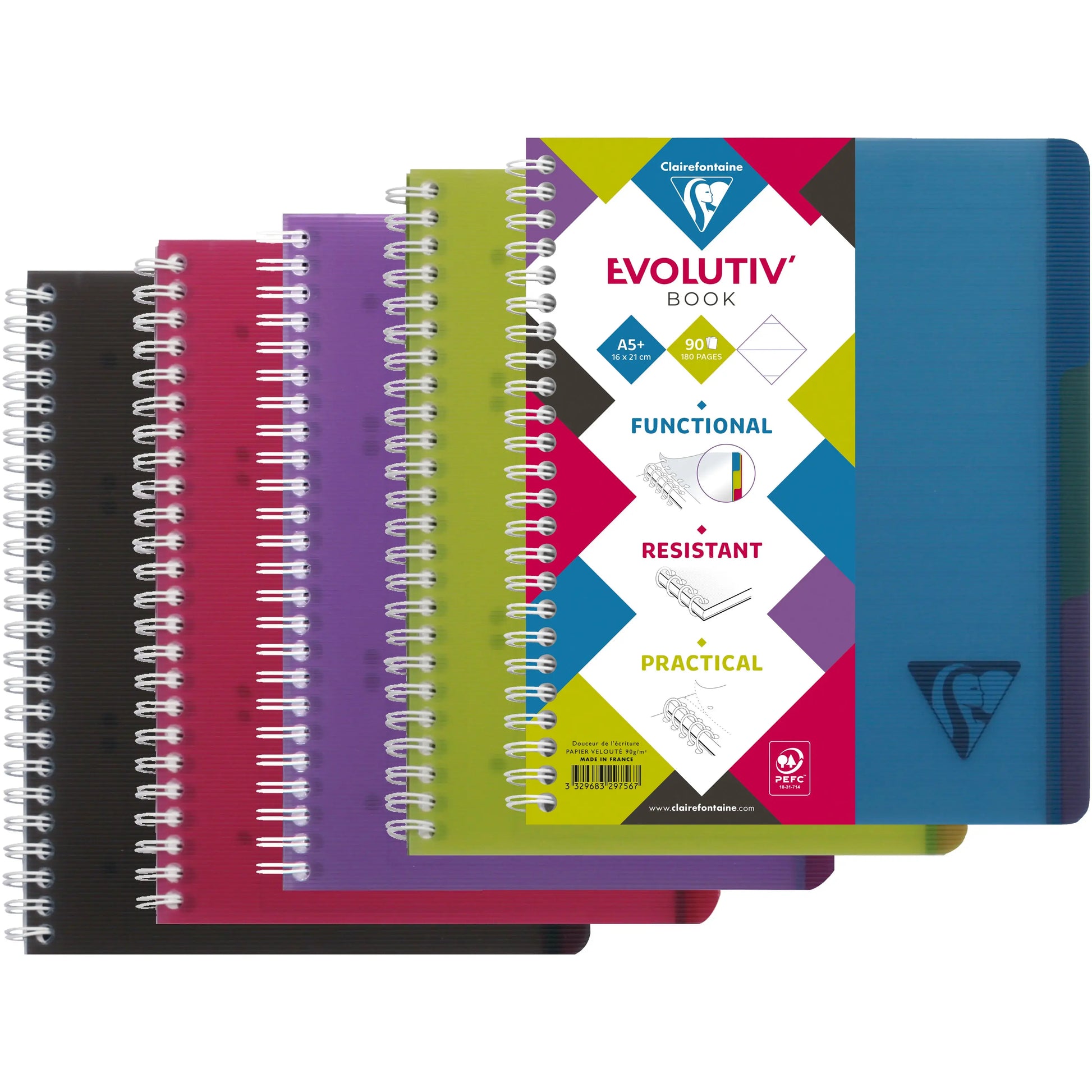 CLAIREFONTAINE LINICOLOR Heft A5+ 329756 L8+MC 90 Blatt Idealshop