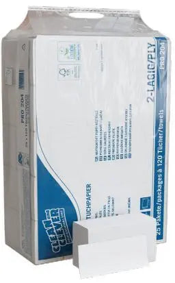 CLEAN AND CLEVER Handtücher W-Falz 20.6x32cm 38512 PRO204 hochweiss 25x120 Blatt Idealshop