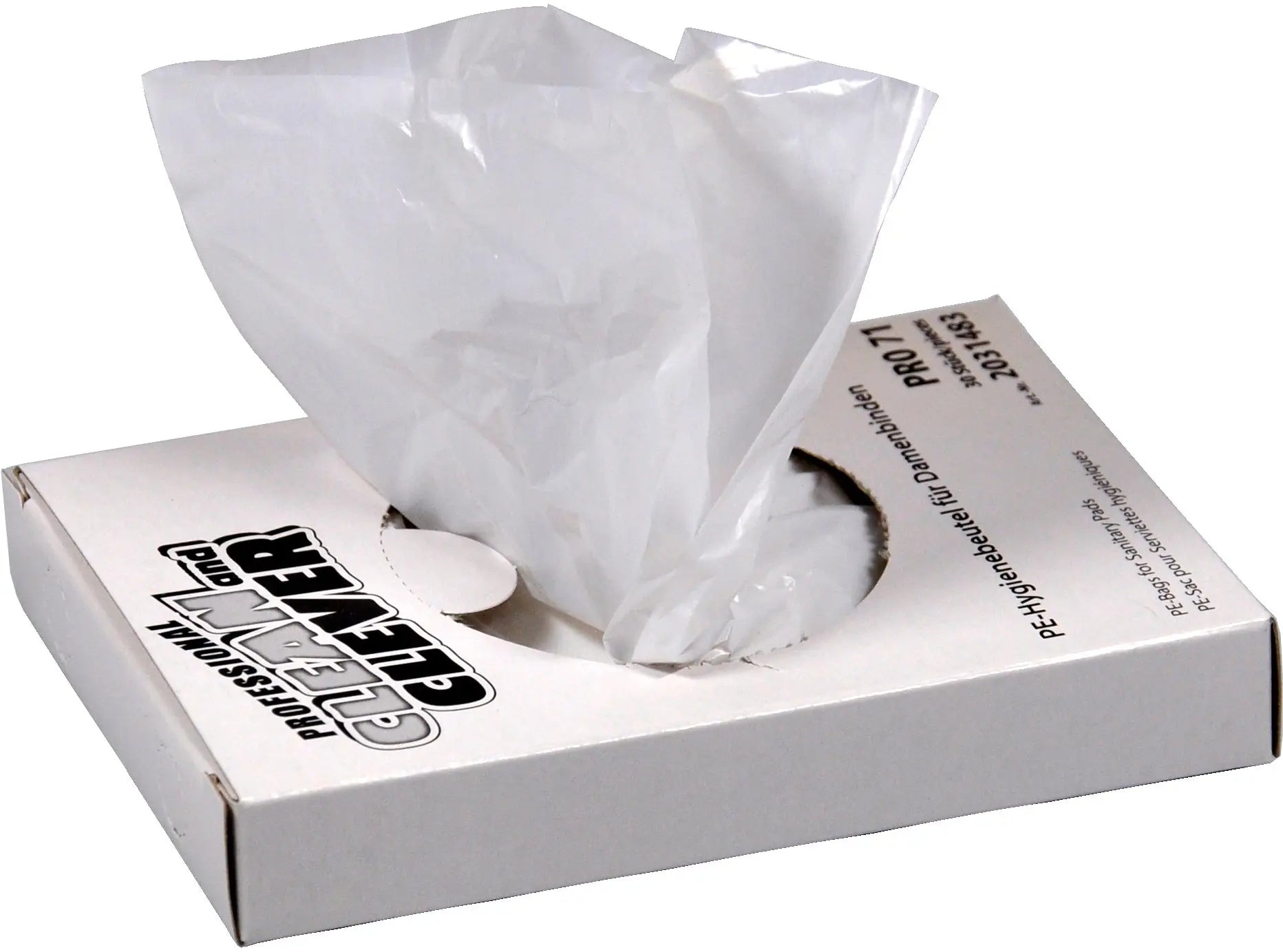 CLEAN AND CLEVER Hygienebeutel 7.2x23cm 6045.1 PRO71 weiss Prestige 25x30 Stk Idealshop