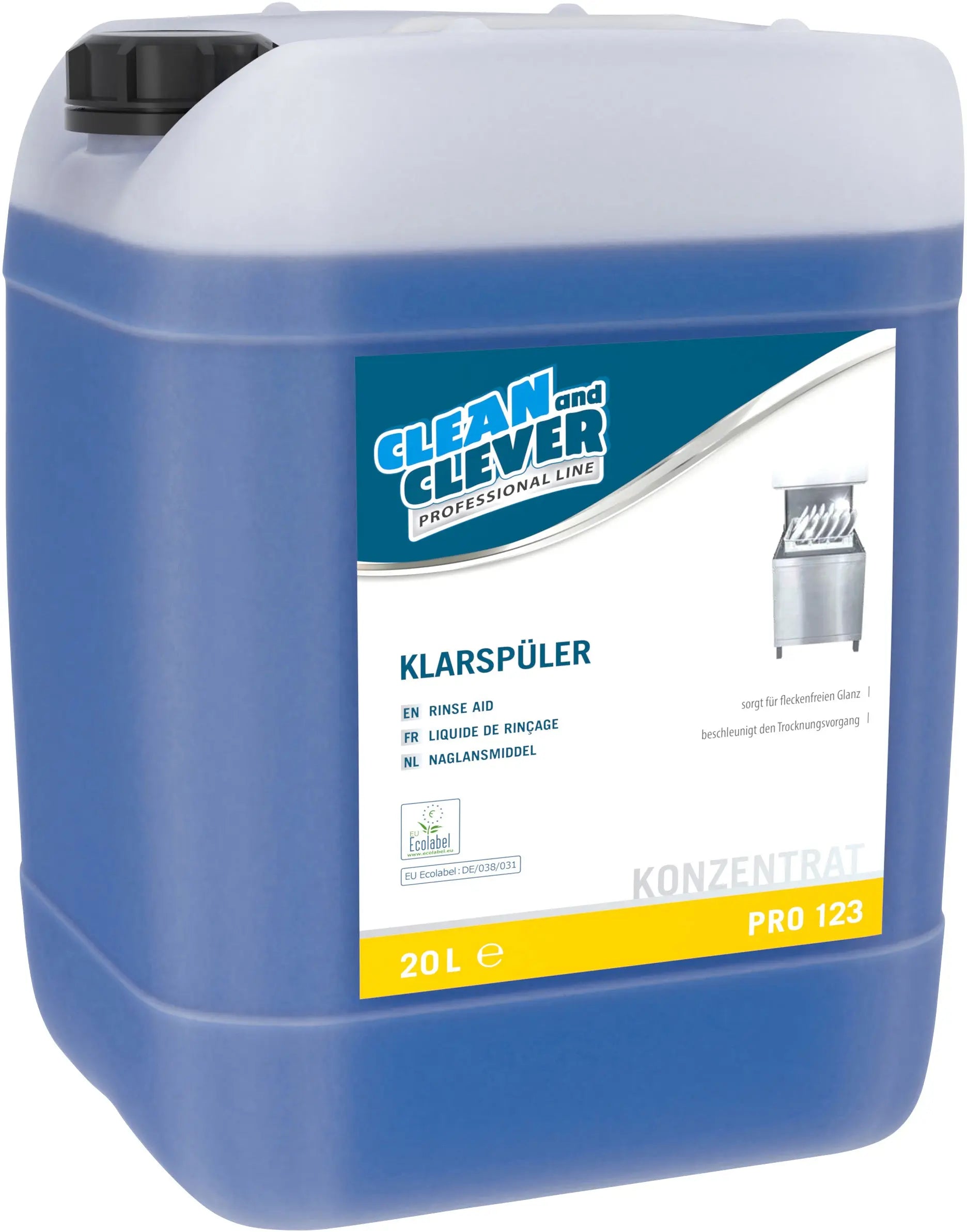CLEAN AND CLEVER Klarspüler sauer 20lt 37648 PRO123 Konzentrat Idealshop