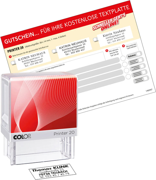 COLOP Mehrtextstempel 20 4 Zeilen 14x38mm Idealshop