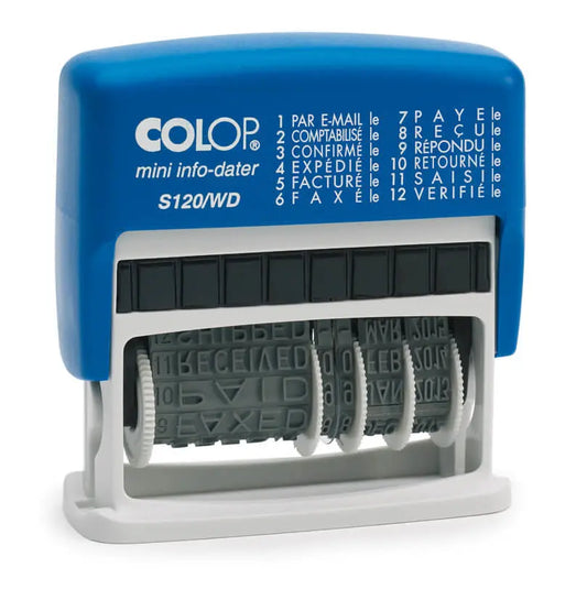 COLOP Mehrtextstempel 41x4mm S 120WD D01 12 Texte F Idealshop