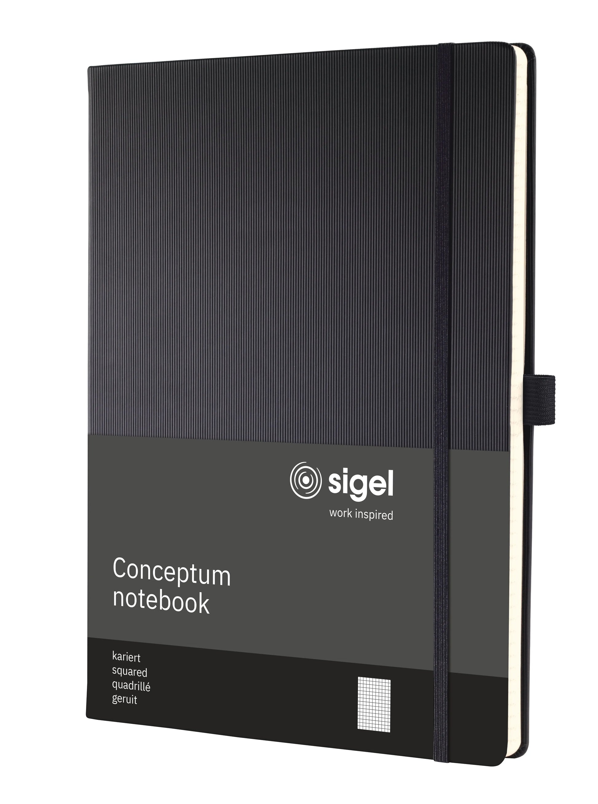 CONCEPTUM Notizbuch 213x295x20mm CO111 5mm, kariert schwarz Idealshop