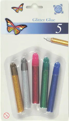CREA-POINT Glitter Glue 280951 5 Farben Idealshop