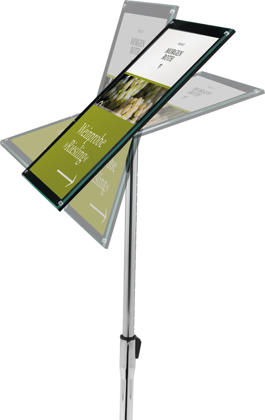 DEFLECTO Bodenständer Superior Image A3 790645 silber 34x128x30cm Idealshop